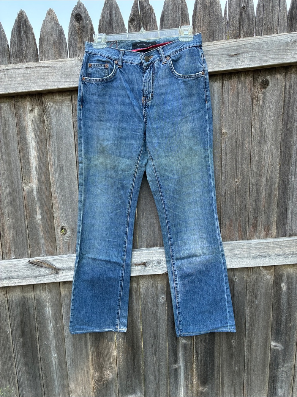 Calvin Klein Jeans Blue Denim Jeans with Pink Trim